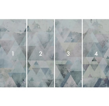 Vierteilige Fototapete mit abstraktem Dreiecksmuster