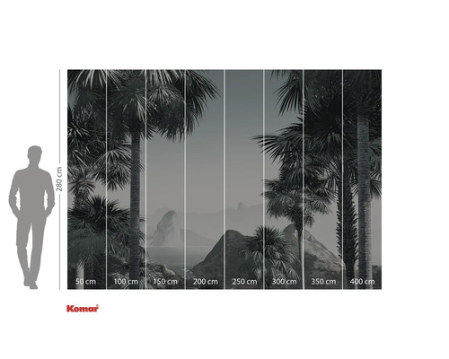 Fototapete mit Palmen und Größenangaben