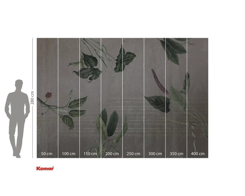Komar Fototapete mit Pflanzenmotiv und Größenangaben
