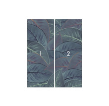 Fototapete mit Blattmuster, bestehend aus zwei Teilen