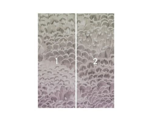 Tapetenmuster mit Federdesign, zwei Bahnen nebeneinander