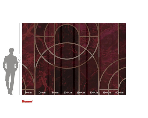 Komar Fototapete mit geometrischem Muster und Größenangaben