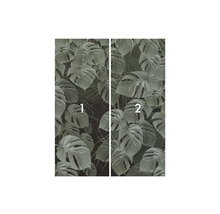 Zweiteiliges Türtapeten-Set mit Pflanzenmotiven