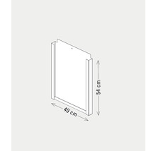Produktzeichnung eines Wandschranks, 40 mal 54 Zentimeter