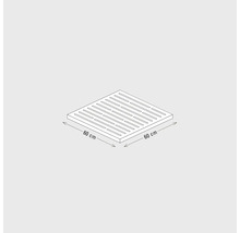 Quadratischer Duschrost mit den Maßen 60 mal 60 Zentimeter.