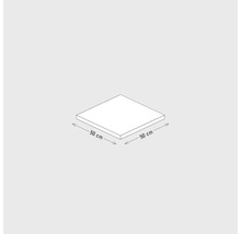 Quadratische Platte mit den Maßen 50 cm x 50 cm.