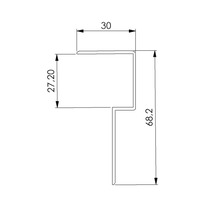 Technische Zeichnung eines Profils mit den Maßen 30, 27,20 und 68,2.