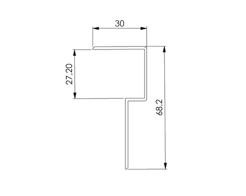 Technische Zeichnung eines Profils mit Maßangaben