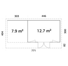 Grundriss mit Abmessungen und Flächenangaben