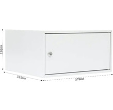 Weißer Schlüsselschrank mit Schloss, Maße 370 mm x 325 mm x 190 mm