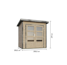 Gartenschuppen aus Holz mit Doppeltür und Abmessungen