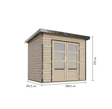 Gartenschuppen mit Doppeltür und Größenangaben