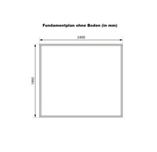 Fundamentplan ohne Boden mit Abmessungen 2400 mm und 1995 mm