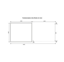 Fundamentplan ohne Boden mit Maßen in Millimeter