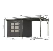 Holzgartenhaus mit Abmessungen