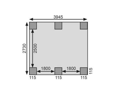 Technische Zeichnung mit Maßangaben