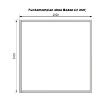 Fundamentplan ohne Boden mit Maßen 2020 mm