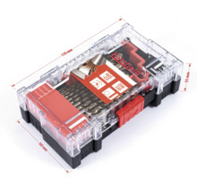 Bohrerset in Kunststoffbox mit Abmessungen