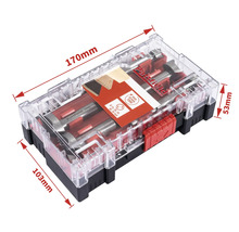 Pattfield Forstnerbohrer Set mit verschiedenen Größen in transparenter Box mit Abmessungen