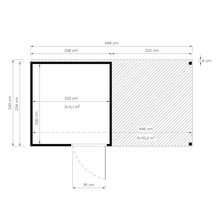 Grundrisszeichnung mit Maßangaben