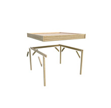 Holzkonstruktion für ein Gartenhaus oder eine Pergola im Rohbau