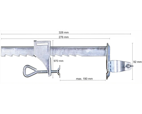 Metall Schalungsspanner mit Maßangaben