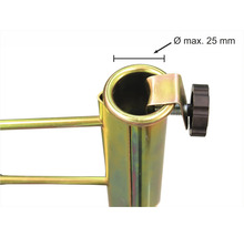Detailansicht Christbaumständer mit Durchmesser maximal 25 Millimeter