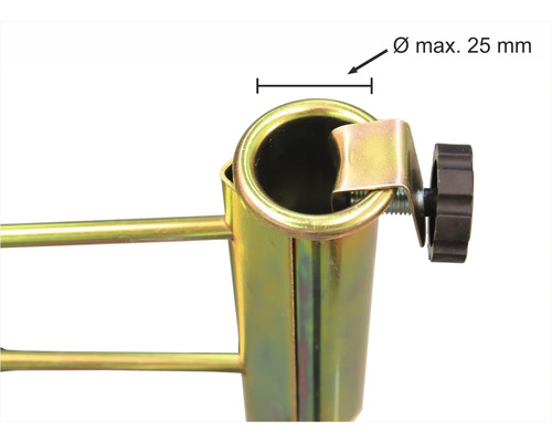 Detailansicht Christbaumständer mit Durchmesser maximal 25 Millimeter