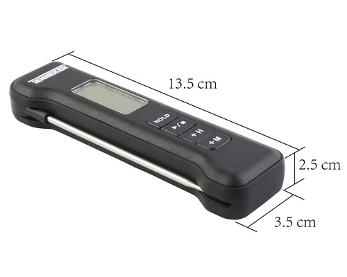 Digitales Bratenthermometer mit Edelstahlsensor und Display zur Temperaturmessung.