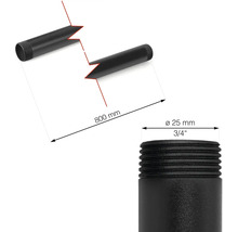 Abbildung eines Erdspießes mit den Maßen 800 mm Länge und 25 mm Durchmesser