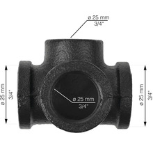T-Stück aus Gusseisen, Durchmesser 25 mm