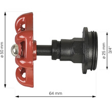 Ventilhahn aus Metall mit 25 Millimeter (3/4 Zoll) Durchmesser und 50 Millimeter Höhe
