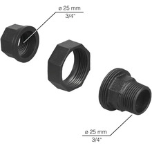 Schraubfittinge aus Temperguss mit einem Durchmesser von 25 mm und einem Zollgewinde von 3/4