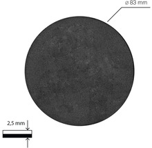 Runde Dichtungsscheibe mit einem Durchmesser von 83 Millimetern und einer Dicke von 2,5 Millimetern.
