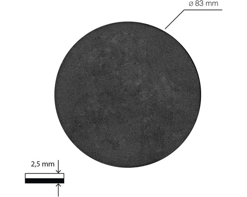 Runde Dichtungsscheibe mit einem Durchmesser von 83 Millimetern und einer Dicke von 2,5 Millimetern.