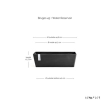 Balkonkasten Bruges 45 mit Wasserreservoir, oben 44,8 Zentimeter, innen 42,7 Zentimeter, Höhe 17,3 Zentimeter, unten 40 Zentimeter, 9,7 Liter.