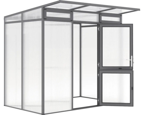 Gewächshaus Modell Dahlie IV, tannengrün Gewächshaus mit Tür