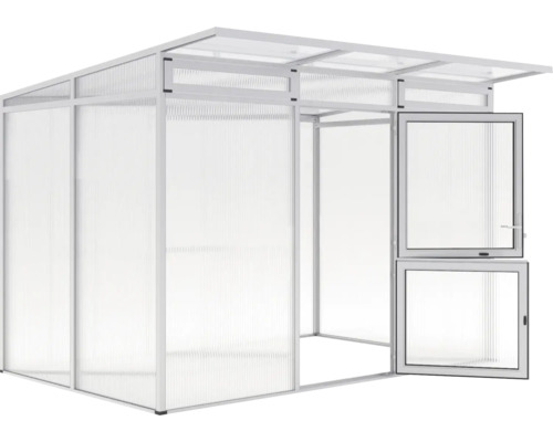 Gewächshaus mit Fenster zur Gartenarbeit