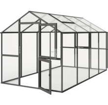 Gewächshaus mit Aluminiumrahmen und geöffneter Tür