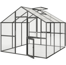 Gewächshaus mit Aluminiumrahmen und geöffneter Tür