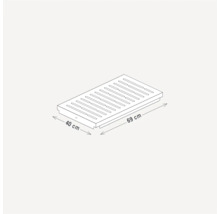 Illustration eines Duschrosts mit den Maßen 40 cm x 69 cm.