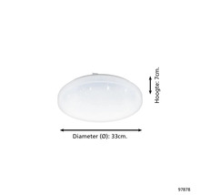 Deckenleuchte, Durchmesser 33 cm, Höhe 7 cm