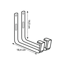 Illustration von zwei Wandhaken mit Maßangaben 14,5 cm und 18,4 cm.