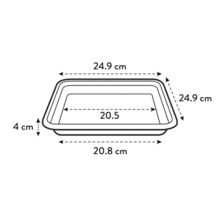 Technische Zeichnung einer Pflanzschale mit Maßangaben