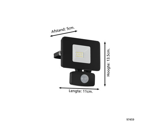 Schwarzer LED Strahler mit Bewegungsmelder
