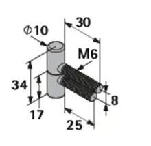 Technische Zeichnung eines Türbandes mit Maßangaben