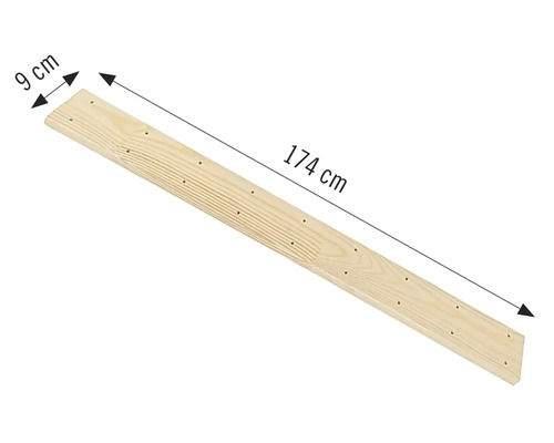 Holzlatte mit den Maßen 174 cm Länge und 9 cm Breite