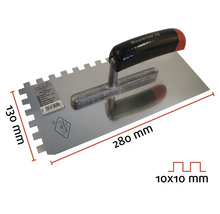 Gipserbeil mit gezahntem Blatt, 280 x 130 Millimeter, Zahnung 10 x 10 Millimeter