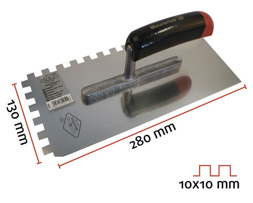 Gipserbeil mit gezahntem Blatt, 280 x 130 Millimeter, Zahnung 10 x 10 Millimeter