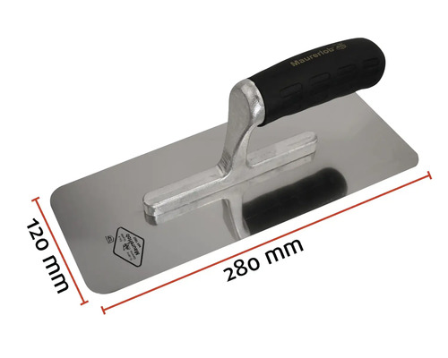 Maurer Glättkelle mit den Maßen 280 mm x 120 mm.
